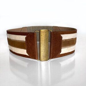 Vintage Streets Ahead Genuine Leather Wide Pony Hair Belt Size S